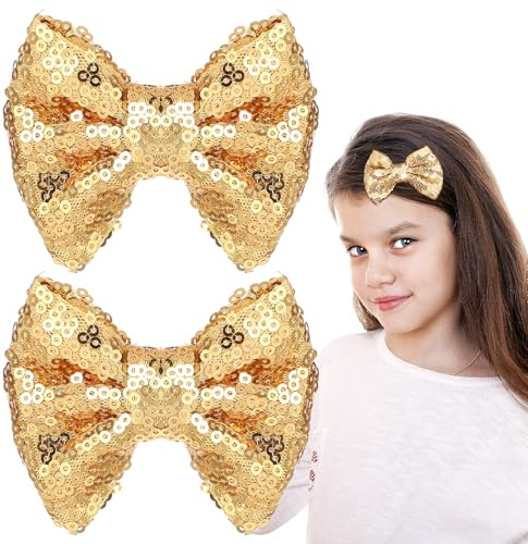 2 Stück Haarklammer Schleife Haarschleifen Clips Große Haarschleifen Mädchen Glitzer Haarspangen Kinder Haarspange Schleife Kinder Funkelnde Haar Spangen Für Party Rutschfeste Haarschmuck