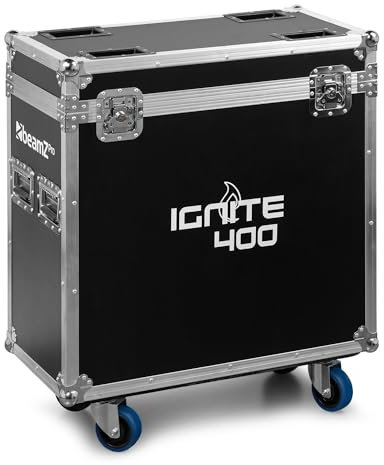 beamz Professional FC400 Lighting Flightcase - Hard Case for 2x IGNITE400 Moving Heads, Protective Equipment Case with Tailor-Made Foam Compartments, Wheels, and Butterfly Locks