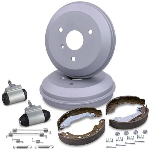 BESTPRICE 2x Bremstrommel+Backen+Zylinder+Zubehör