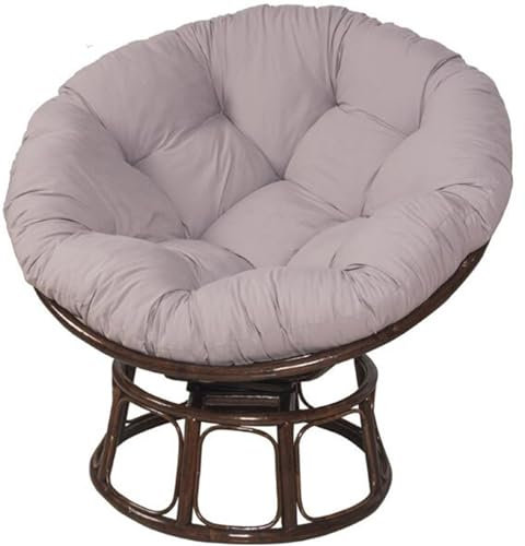 Eierstuhlkissen zum Aufhängen von Schaukel, waschbar, dick, Terrassenpolster für Gartenkorb, Sitz, Grau, 120 cm