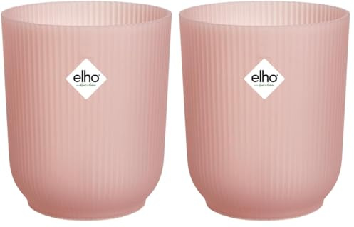 elho Vibes Fold Orchid High 12,5cm – Orchideentopf für den Innenbereich – Blumentöpfe für den Innenbereich – 100% recycelter Kunststoff - Rosa/Glasiertes Rosa (Packung mit 2)