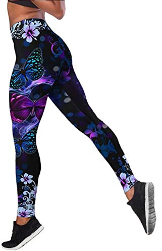 Yogahose für Damen, Übergröße, hohe Strumpfhose, Kompressionshose, Mutter, Yogahose, 3 Stück, blau, 5XL