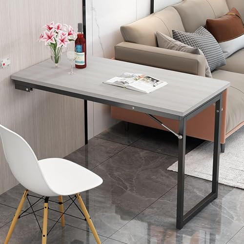 Faltbarer Stuhl und Esstisch zur Wandmontage, platzsparend, schwimmender Schreibtisch mit faltbarem Arbeitstisch für Home Office oder Waschküche