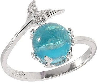 Homoyoyo Verstellbarer Meerjungfrau-ring Damen Offener Zinklegierung Schmuck Verlobungsring Geschenk Für Alltag Party Sommer Picknick