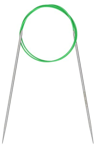 Coopay 2,5 mm cirkulära sticknålar 80 cm långa, metallcirkulära nålar med flexibel kabel, runda sticknålar för stort projekt, fast kabelcirkel stickstift för filt, halsduk, hattar