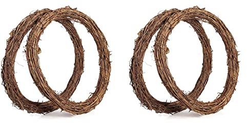 Uikdjgu 4PCS 14 Inch Grapevine Wreaths Wreath Rattan Wreath Garland for DIY Christmas Craft or Wedding Decors