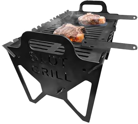 Barbecue à charbon portable – Barbecue pliable pour camping, terrasse, balcon | Accessoire compact pour fumoir au design robuste pour appartement, plage, jardin, voyage, cuisine en plein air