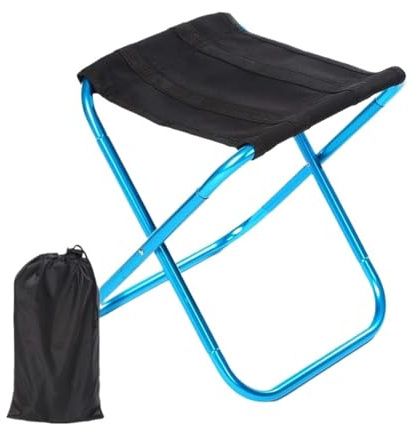 Generico Piega Mini Sgabello for Adulti Pieghevole Portatile Pieghevole Ultraleggero Sedile Mare for Il Campeggio All'aperto Rilassati(Blue)