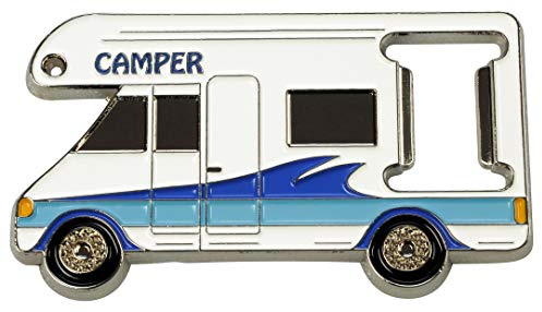 happyROSS Flaschenöffner Camper | Kapselheber zum Öffnen von Flaschen mit Kronkorken | Schlüsselanhänger aus hochwertigem Metallguss | Campingplatz, Wohnmobil, Freizeit, Reise