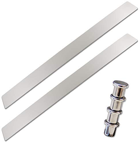 Magna-C® 2 stabile Ferroleisten aus Edelstahl | selbstklebende Magnetleisten | 490 x 50mm mit 4 Magneten | magnethaftender Untergrund für Fotos, Postkarten und vieles mehr