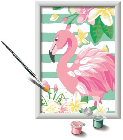 Ravensburger CreArt Think Pink Flamingo Paint By Numbers Kits for Children & Adults Ages 7 Years Up - Kids Craft Set