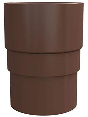 Brown Round 68mm Downpipe Straight Connector, Freeflow Rain Water Systems