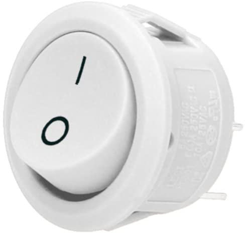 ORNO AE-13180 Interrupteur à Bascule, Rond, pour Voiture, Camion (blanc)