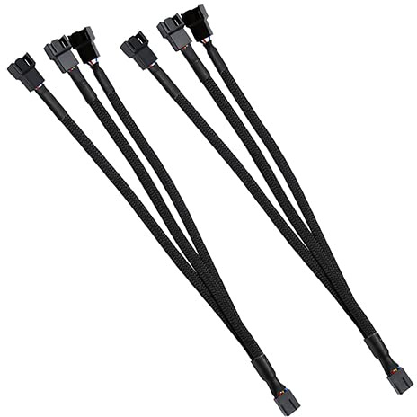 Hoypeyfiy Cable Matters 2 Pack 3-Way 4-Pin PWM Fan Splitter Kabel für Lüfter Verteiler Länge30 cm