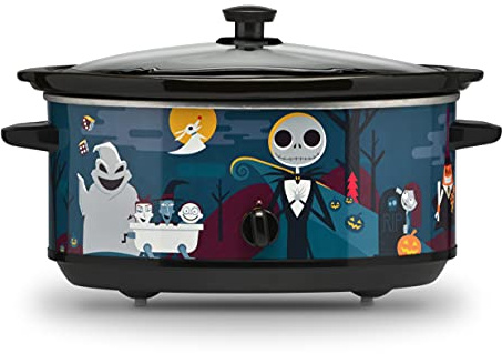 Disney The Nightmare Before Christmas 7-Quart Oogie Boogie Slow Cooker by Select Brands - Food Warmer for Parties - Low, High & Warm Heat Settings - Kitchen Essential for Home-Cooked Meals