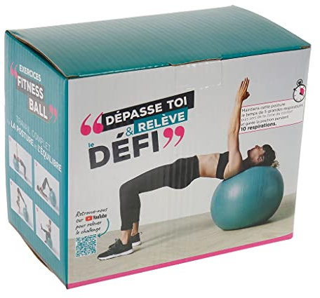 upfit - Ballon d'exercices de pilâtes - Permet Le renforcement Musculaire du Dos, du Ventre - Sert à accompagner Les mouvements et Aide à Bien se Placer Durant Les Exercices - Diamètre: Ø65cm