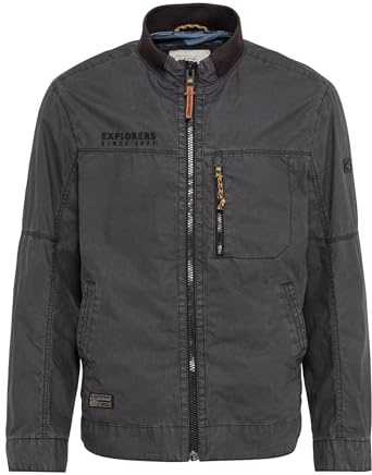 camel active Herren Leichter Blouson aus Baumwolle im Washed Look Schwarz, menswear-58