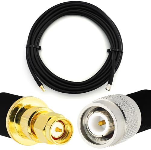 12 m TNC Male till SMA Male koaxialkabel — full koppar HF400 flexibel förlängning Coax 50 Ohm (LMR400 UF UltraFlex ekvivalent) — för signala LAN-enheter