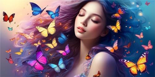 Diamond Painting DIY Set Erwachsene 5D Blaue Blume Mosaik Bastelset Kinder Diamant Painting Bilder 80x160cm Full Drill Square Malen Nach Zahlen für Wohnzimmer Schlafzimmer Büro Dekoratio S-2899