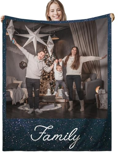 XNBTIM Personalisierte Decke,Fotodecke mit Eigenem Foto,Personalisiert Decke mit Foto, Personalisierte Geschenke, Geschenke fur Freundin，Mama,Papa