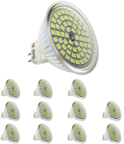 Chao Zan 3W GU5.3 MR16 12V LED Lampen,300 Lumens LED Birne,12V 120°Abstrahlwinkel Spot Glühbirnen,Nicht-dimmbar (Kaltweißes Licht, 12 Stück)