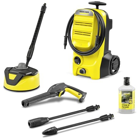Kärcher Hochdruckreiniger K 4 Classic Home, Druck: max. 130 bar, Fördermenge: 420 l/h, Fläche: 30 m²/h, Wasserfilter, Gewicht: 4,6 kg, Hochdruckpistole, Dreckfräser, Strahlrohr, Home Kit