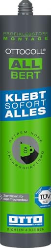 OTTOCOLL ALLBERT Ultrastarker Universal-Klebstoff 290ml C01 weiss - Extrem hohe Anfangshaftung - Zertifiziert für den Trockenbau - Innen & Außen - Klebt alle Materialien