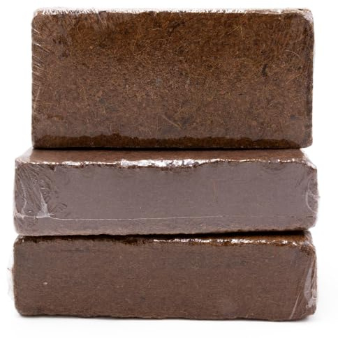 Kokoshumusziegel als Hochbeeterde, Blumenerde für Pflanzen/Zimmerpflanzen -3x650g - natürliche Kokoserde als Alternative zur herkömmlichen Blumenerde für EIN kräftiges Wurzelwachstum (27 Liter)