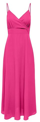 ONLY Onlnova Life Vis Ada Robe longue solide pour femme, Rose foncé, M