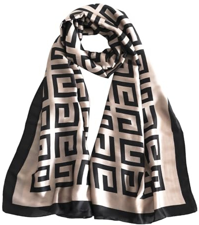 FINIZO Silk Scarf for Women 70x 35 Large Shawl, Mulberry Silk Feeling Long Hair Scarves Lightweight Headscarf and Neck Sunscreen Shawls for Wedding Party Gift