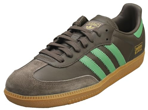 adidas Performance Samba Classic - Tenis de fútbol para interiores para hombre, Shadow Olive/Preloved Green/Gum, 41.5 EU
