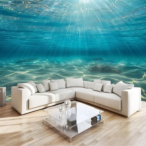 3D Fototapete Vlies Unterwasser-Tageslandschaft Moderne Wanddekoration, Premium Kunstdruck Tapete Tv-Hintergrundwand Für Schlafzimmer, Wohnzimmer & Kinderzimmer B350 X H256 Cm