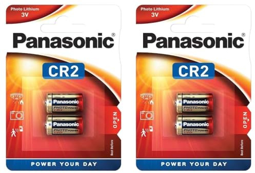 PANASONIC - Lote de 2 ampollas de 2 pilas fotográficas CR2 de litio - 3 V