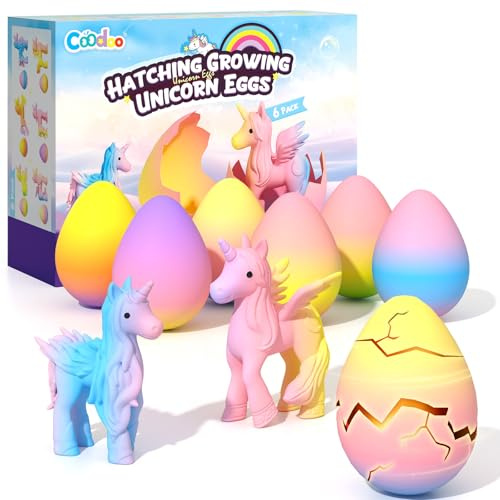 Einhorn Schlüpft Regenbogeneier, 6er Pack Einhorn Geschenke für Mädchen | Ostern Geschenke für Kinder ab 3 Jahren, Einhorn Ei Spielzeug, Geschenk Mädchen 4 5 6 7 Jahre