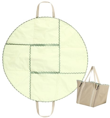 SHIMOYAMA Kleine Picknickdecke, wasserdichte Picknickmatte Tasche, runde Campingdecke 100x100 cm, 30L Outdoor-Aufbewahrungstasche für Reisen, Wandern & Strand