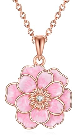 DAYLINLOVE Tulpe Sonnenblumen Kette 925 Sterling Silber Herz Tulpe Sonnenblumen Anhänger Halskette Tulpe Sonnenblumen Schmuck Geschenke für Damen Frauen Mädchen Mutter Blume Liebhaber