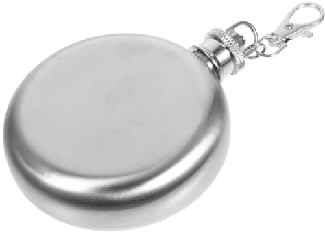 Zerodeko Flasque à Vin Portable En Inox 3oz, Mini Bouteille D'alcool Compacte, Flasque De Voyage Légère Pour Camping Et Randonnée, Porte-clés Multifonction Mobile