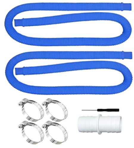 Poolschlauch 32mm Für Poolpumpen,2 Stück Schlauch Pool 100cm Mit 4 Stück Sicherungsclip Und 1 Stück Schlauchverbinder Für Filterpumpe Und Schwimmbad