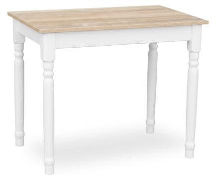 Metdrew Esstisch aus Holz | küchentisch 100x60 | holztisch | Tisch mit dekorativen Beinen | Esstisch für 4 Personen | Tisch klein küche | skandinavisch | küchentisch weiß | Tischplatte: Sonoma Eiche