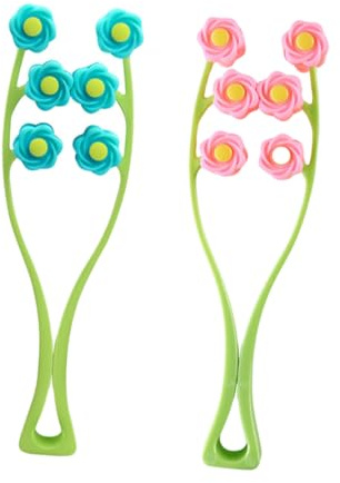 HONITANO 2 Stück Gesichtsmassagegeräte mit Blütenförmigem Design Kreativer Pp Gesichtsroller zur Mikrostrom Gesichtslifting und Doppelkinn Entfernung Langlebig und Fein Zufällige Farbe