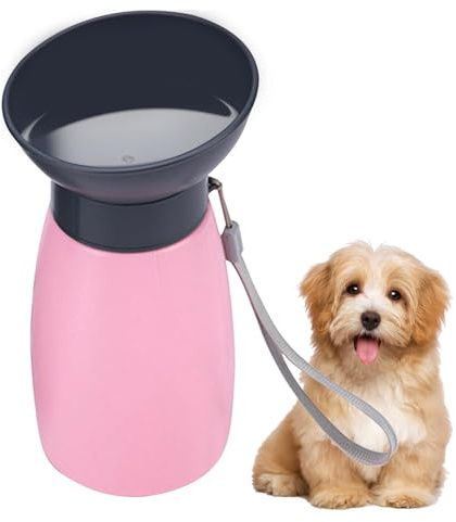Botella de agua para perros | Botella de agua para mascotas de 600 ml - Contenedor de bebida impermeable para mascotas para caminar, viajar, gatos, vacaciones, playa, camping, parque y