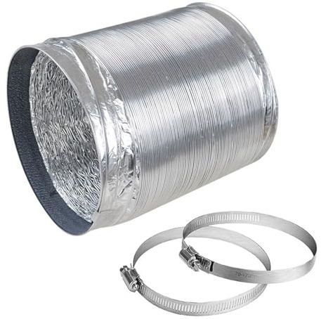 ZTZTZ Tuyau de Ventilation Flexible en Aluminium, diamètres et Longueurs Multiples, avec 2 Colliers de Serrage et Ruban adhésif(2m,160mm)