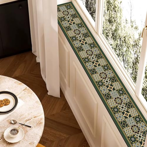 QHanky Diatomaceous Earth Mat For Windowsill,20x100cm Super Absorbent Rubber Backed Non-Slip Windowsill Mat,Quick Drying Easy To Clean Cuttable Absorbent Pad,for Hallway Bedroom Home (Multicolour B)