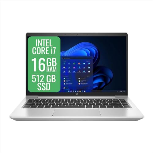 HP ProBook Laptop Computer Business, Pc Portatile Notebook Intel i7 8th, Ram 16 Gb, SSD 512 Gb, Display FHD da 14, WiFi, Windows 11 Pro + Libre Office (Ricondizionato)