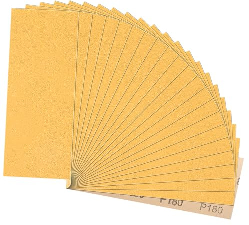 STEBRUAM Papel de Lija Grano 180 Húmedo y en Sec Lijas para Acabado de Coches,Metal,Madera,Pintura(21 hojas)