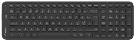 Contour Balance Keyboard | Kompakt tangentbord, numeriskt tangentbord, bekväm skrivning för hem och kontor, kompatibel med Windows och Mac - Black - Wireless - FR Layout