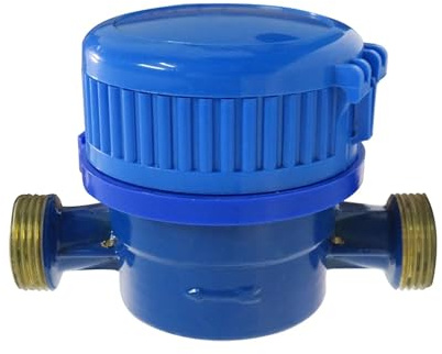 Wasserdurchflussmesser, Mechanischer Einstrahl-Wasserzähler aus Messing DN15 for den Haushalt, 1/2 Zoll trockenes Zifferblatt, leicht for Ablesen kleiner Durchflussmenn beim Start, für Benzinwasser
