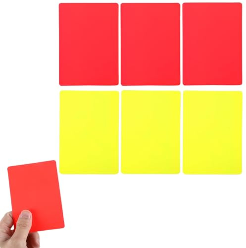 DOKRIN Seis tarjetas de árbitro de fútbol, ​​incluyendo tarjetas amarillas y rojas, ideales para entrenadores, árbitros y oficiales.