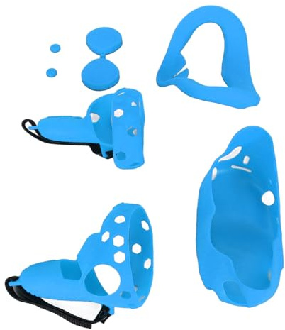 Acouto Ensemble de Housses en Silicone de 5 Pouces pour 2, Comprend Une Housse de Contrôleur, Coque VR, Shakes Stick Blanc, Conçu pour Protéger (Blue)