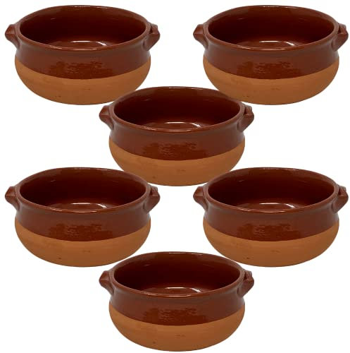 NAMAI - Set da 6 Tegami Terracotta in Terra Rossa, 14 CM Diametro x 5,5 CM Altezza, Adatti in Forno e Gas, Prodotto Artigianale, Made In Italy